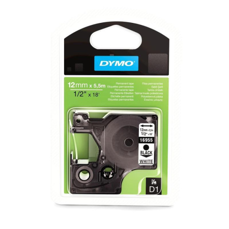Картридж для принтера этикеток DYMO S0718060 (12 мм x 5,5 м, цвет ленты белый, шрифт черный)
