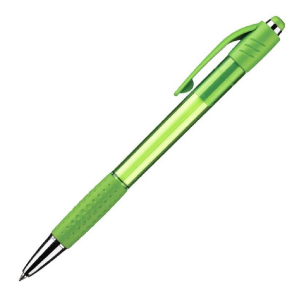 Ручка шариковая автоматическая Attache Happy синяя (зеленый корпус, толщина линии 0.5 мм)
