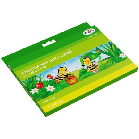 Пластилин классический Гамма Пчелка 16 цветов со стеком 240 г