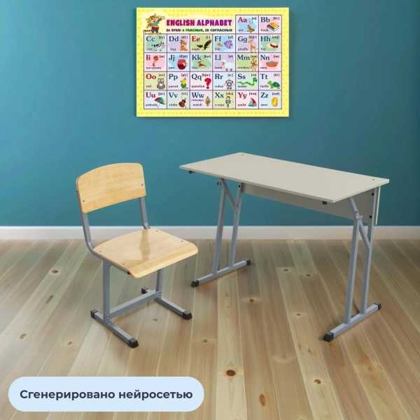 Стул ученический Комус Мебель натуральный/серый рост 7