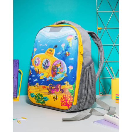 Ранец Комус Класс Light Шустрики анатомический серый с одним отделением