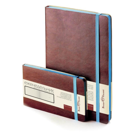 Ежедневник недатированный Bruno Visconti Megapolis Soft искусственная кожа А5 136 листов коричневый (голубой обрез, 144х212 мм) (артикул производителя 3-470/06)