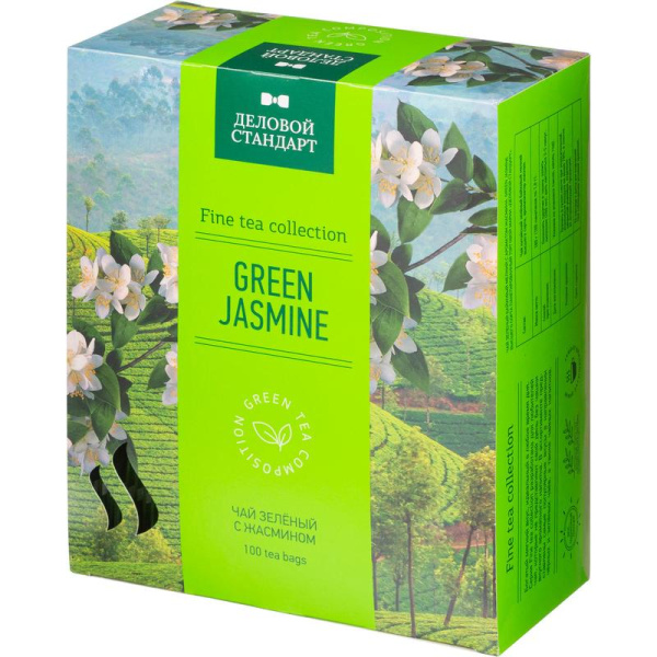 Чай Деловой Стандарт Green jasmine зеленый 100 пакетиков