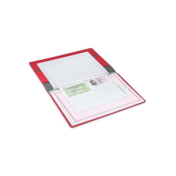 Папка файловая для семейных документов Flexpocket 20 файлов A4 (240х325  мм) экокожа красная