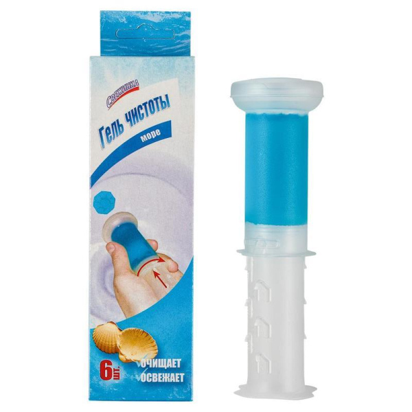 Освежитель для унитаза гелевый Свежинка Море 37 г (6 аромадисков в дозаторе)