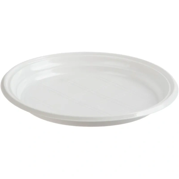 Тарелка одноразовая пластиковая 205 мм белая 100 штук в упаковке Комус Бюджет Тарелка одноразовая пластиковая 205 мм белая 100 штук в упаковке Комус Бюджет