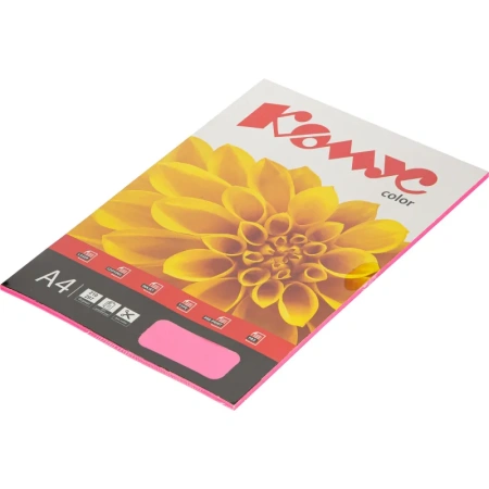 Бумага цветная для печати Комус Color розовый неон (А4, 75 г/кв.м, 50   листов)