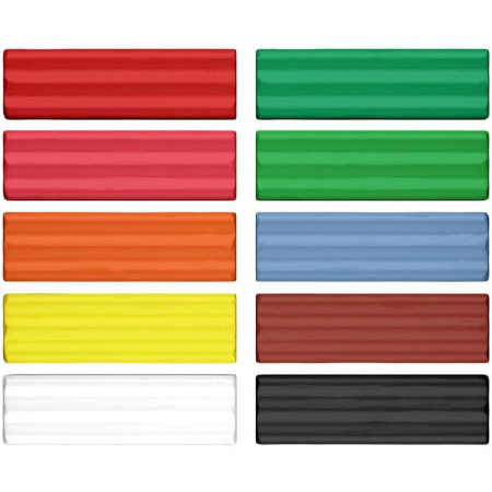 Пластилин восковой ErichKrause 10 цветов со стеком 130 г