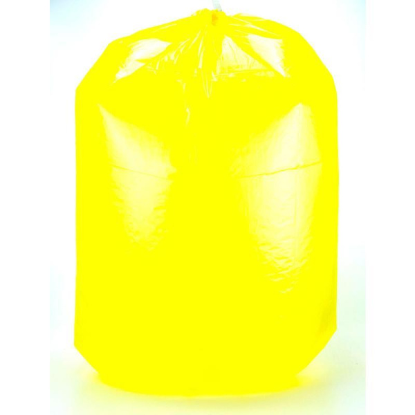 Мешки для мусора на 120 литров желтые Mirpack (14 мкм, в рулоне 10 штук, 70х110 см)