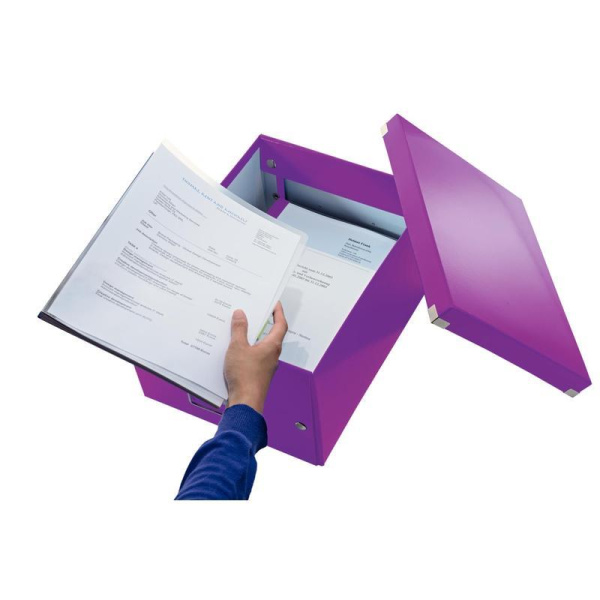 Короб для хранения Leitz картон фиолетовый 281x200x370 мм