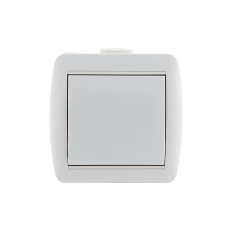 Выключатель одноклавишный Lezard Nata белый (710-0200-100)