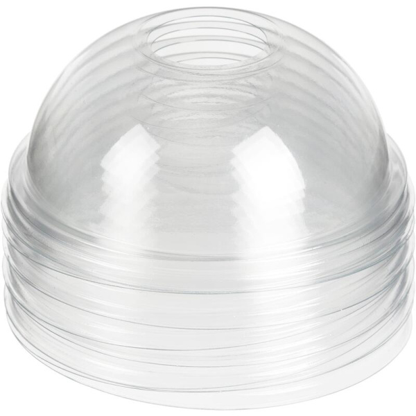 Крышка для стакана Стиролпласт 95 мм пластиковая прозрачная купольная с  отверстием 1000 штук в упаковке