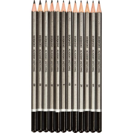 Набор карандашей чернографитных Derwent Academy Sketching Hang Pack 12 штук 5H-6B