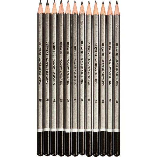 Набор карандашей чернографитных Derwent Academy Sketching Hang Pack 12 штук 5H-6B