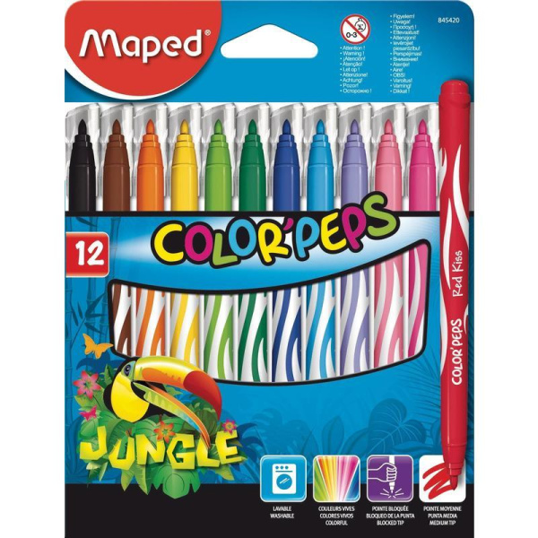 Набор фломастеров Maped Jungle 12 цветов