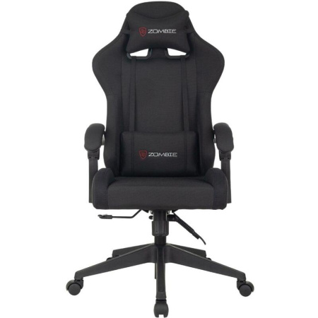 Кресло игровое Zombie Predator черное (ткань/пластик)