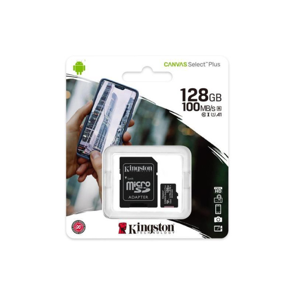 Карта памяти 128 ГБ microSDXC Kingston Canvas Select Plus Class 10 UHS-I (SDCS2/128GB)