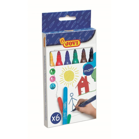 Фломастеры Jovi 6 цветов утолщенные