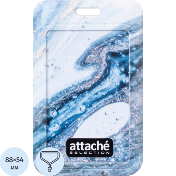 Бейдж Attache Selection Fluid вертикальный 110x68 мм крепление шнурком  (размер вкладыша 88x54 мм)