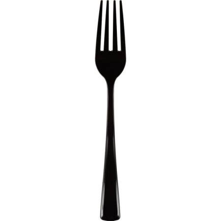 Вилка одноразовая PLMA черная 190 мм 50 штук в упаковке