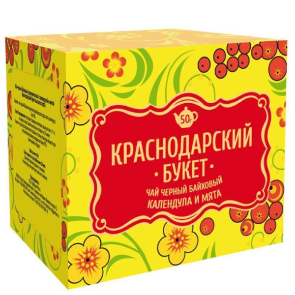 Чай подарочный Краснодарский букет листовой черный/зеленый ассорти 300 г