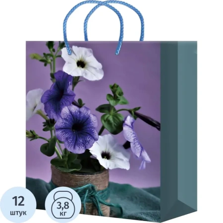 Пакет подарочный ламинированный Miland Петуния (32.7х26.4х8 см)