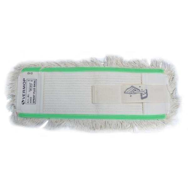 Насадка МОП плоская Vermop Sprint Plus Basic хлопок/полиэстер 40x12.5 см бежевый/зеленый (артикул производителя 494044)