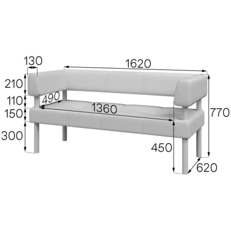 Диван трехместный Balance Bu3-2 черный искусственная кожа