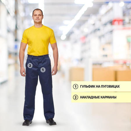 Костюм рабочий летний мужской л16-КБР синий/васильковый (размер 56-58, рост 158-164)