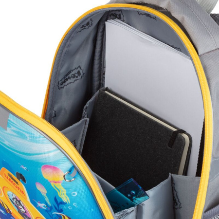 Ранец Комус Класс Light Шустрики анатомический серый с одним отделением