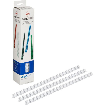 Пружины для переплета пластиковые GBC 12 мм белые (25 штук в упаковке)