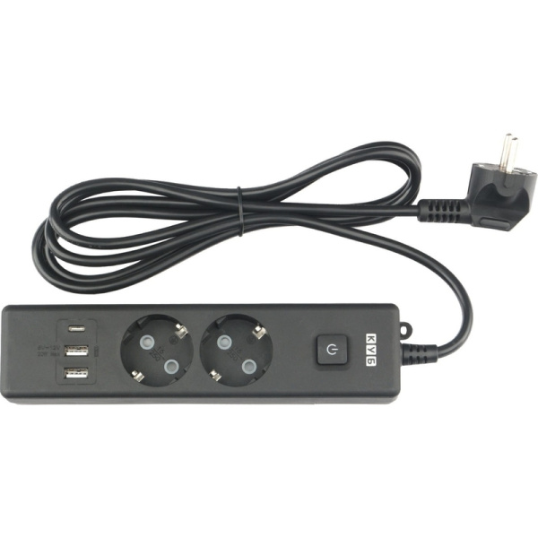 Удлинитель Power Cube 2 розетки + USB 1.9 м с заземлением и выключателем  (PC-5B-2M)