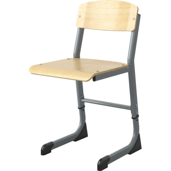 Стул ученический Комус Мебель натуральный/серый регулируемый рост 3-5