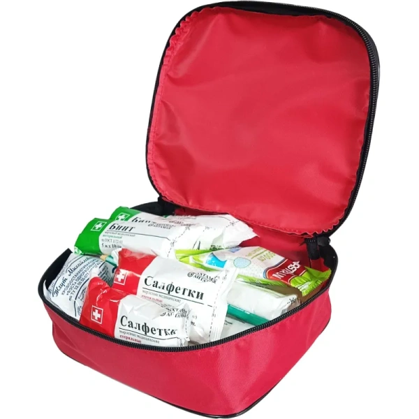 Аптечка первой помощи для учебных и общеобразовательных учреждений ФЭСТ  по приказу №261н с наполнителем (текстильная сумка)