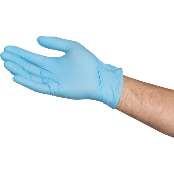 Перчатки одноразовые смотровые Foxy-Gloves нестерильные неопудренные  размер L (8-9) голубые (50 пар/100 штук в упаковке)