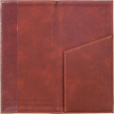 Папка для счета 110х230 мм искуственная кожа коричневая