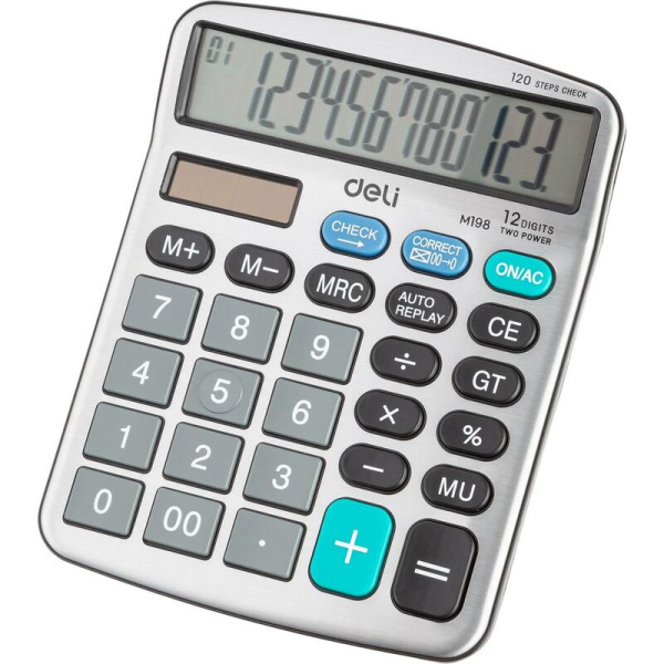 Калькулятор настольный Deli Core 12-разрядный серебристый 153x120.5x29  мм