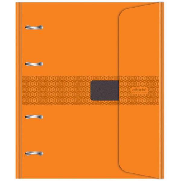 Бизнес-тетрадь со сменным блоком Attache Selection A5 120 листов оранжевая в клетку на кольцах (180x215 мм)