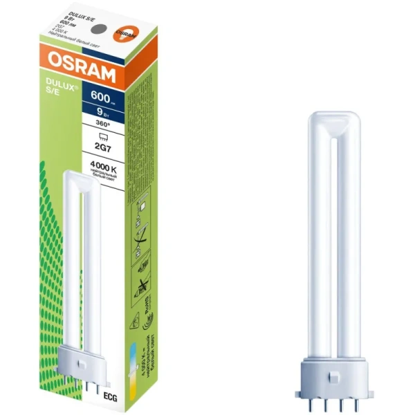 Лампа люминесцентная Osram 9 Вт 2G7 T3 4000 К 600 Лм (4099854123825)