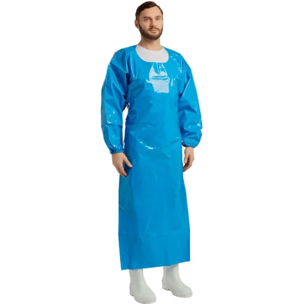 Фартук защитный Робин 2 полиуретановый синий 0.15 мм с рукавами