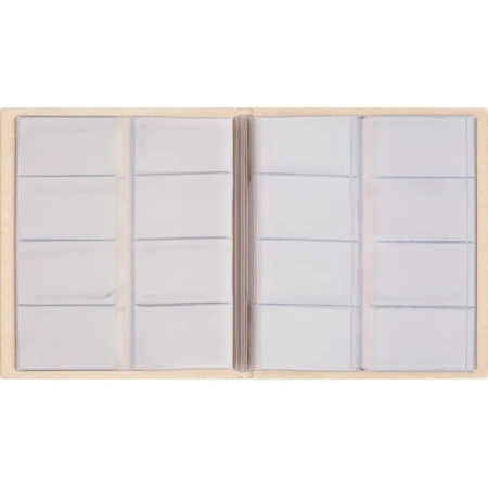 Визитница настольная Комус пластиковая на 256 визиток бежевая