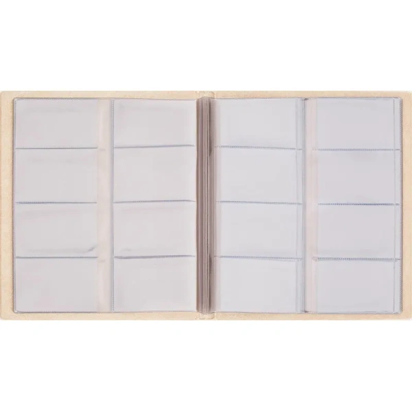 Визитница настольная Комус пластиковая на 256 визиток бежевая