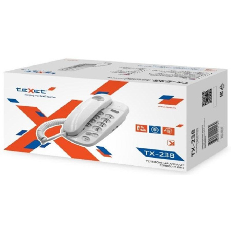 Телефон проводной TeXet TX-238 белый