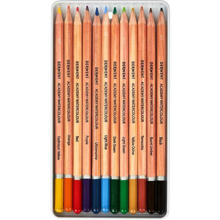 Карандаши акварельные Derwent Academy Watercolour Tin 12 цветов