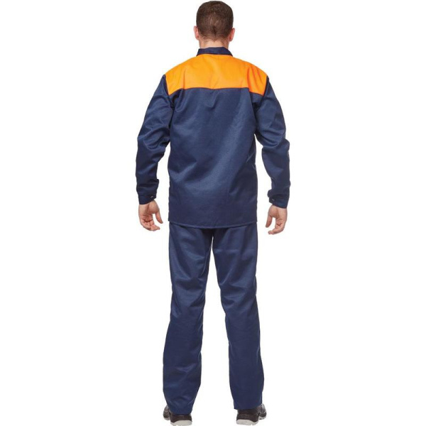Костюм рабочий летний мужской л16-КБР синий/оранжевый (размер 44-46, рост 182-188)
