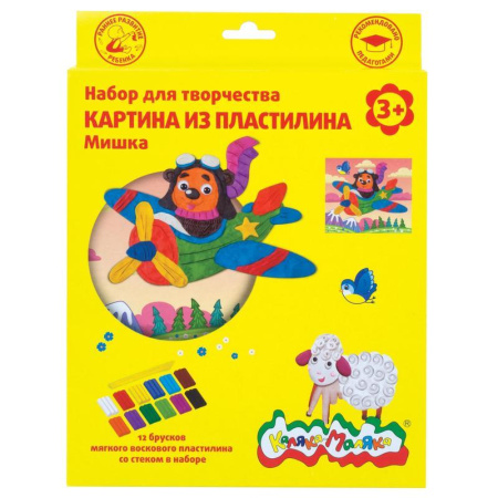 Набор для изготовления картины из пластилина Каляка-Маляка Мишка