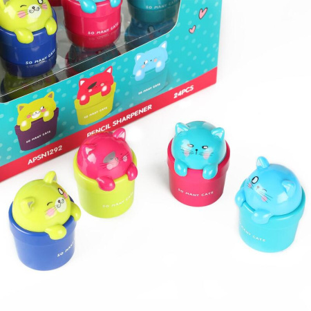 Точилка для карандашей M&G So Many Cats с контейнером пластиковая