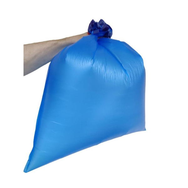 Мешки для мусора на 30 л с завязками Luscan синие (ПНД, 25 мкм, в рулоне  20 штук, 50x60 см)