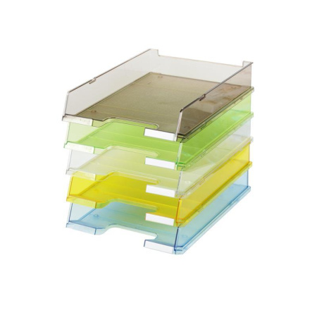Лоток для бумаг горизонтальный Han прозрачный тонированный