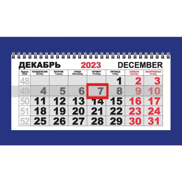 Календарь настенный 3-х блочный 2024 год Трио Стандарт Космос (29.5x71  см)